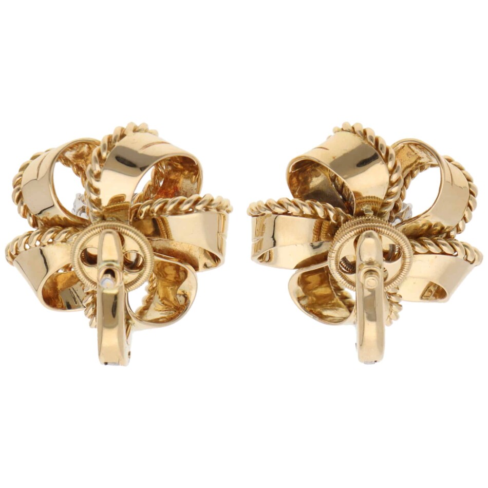 Vintage Cartier 1960s Diamond Earrings in Yellow Gold