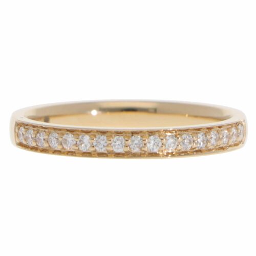 Contemporary  Diamond Half Eternity Ring in Yellow Gold
