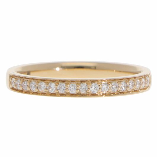 Contemporary  Diamond Half Eternity Ring in Yellow Gold