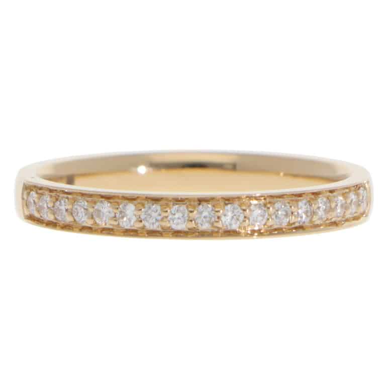 Contemporary  Diamond Half Eternity Ring in Yellow Gold