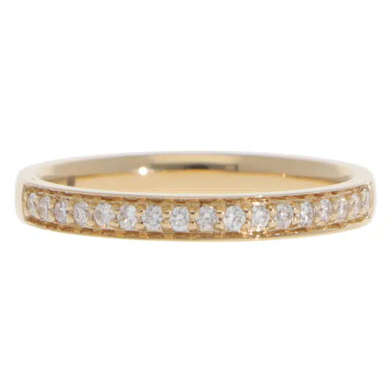 Contemporary  Diamond Half Eternity Ring in Yellow Gold