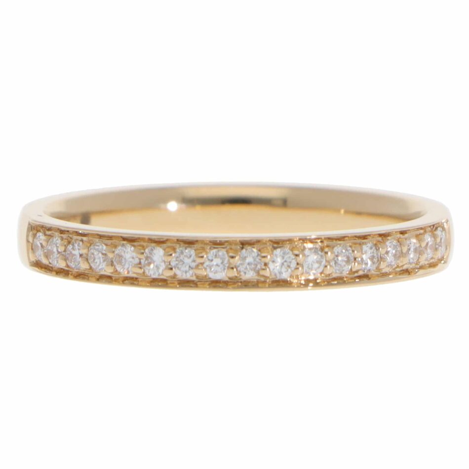 Contemporary  Diamond Half Eternity Ring in Yellow Gold