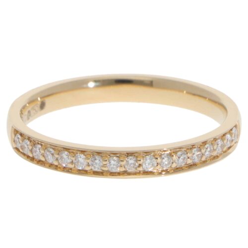 Contemporary  Diamond Half Eternity Ring in Yellow Gold