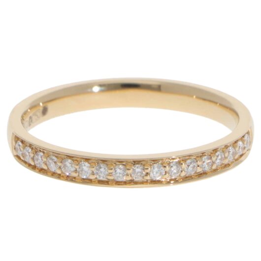 Contemporary  Diamond Half Eternity Ring in Yellow Gold