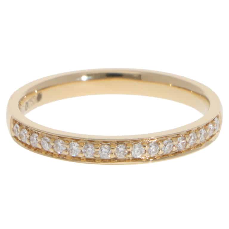 Contemporary  Diamond Half Eternity Ring in Yellow Gold