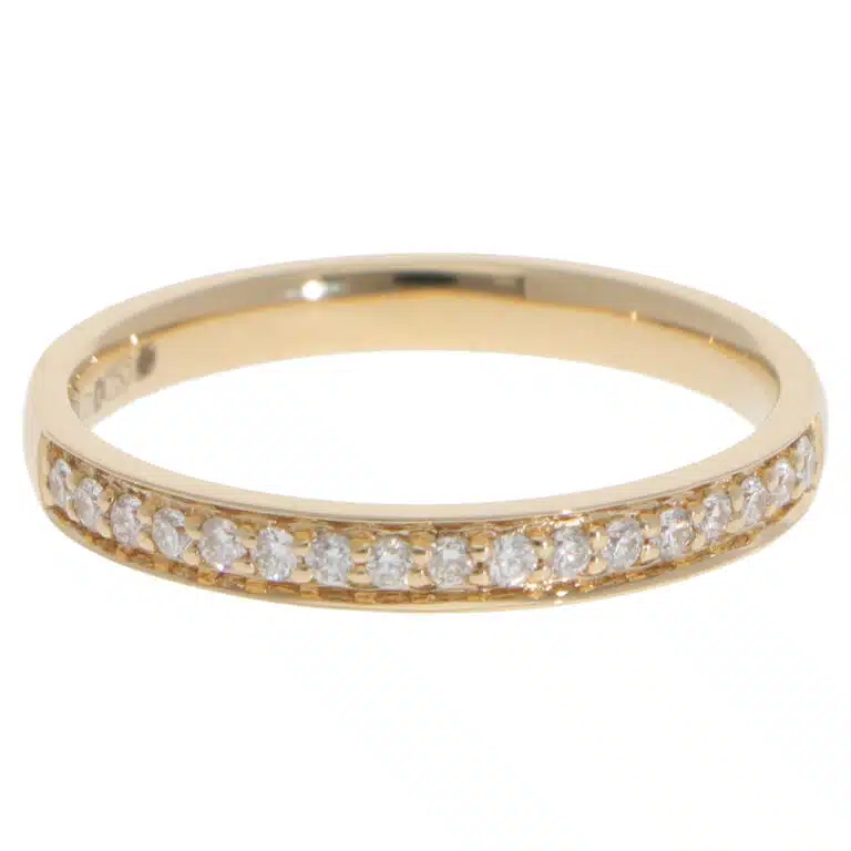 Contemporary  Diamond Half Eternity Ring in Yellow Gold