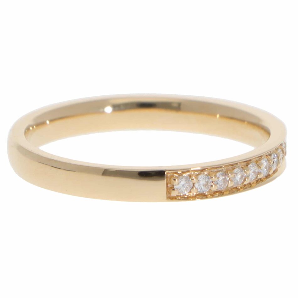 Contemporary  Diamond Half Eternity Ring in Yellow Gold