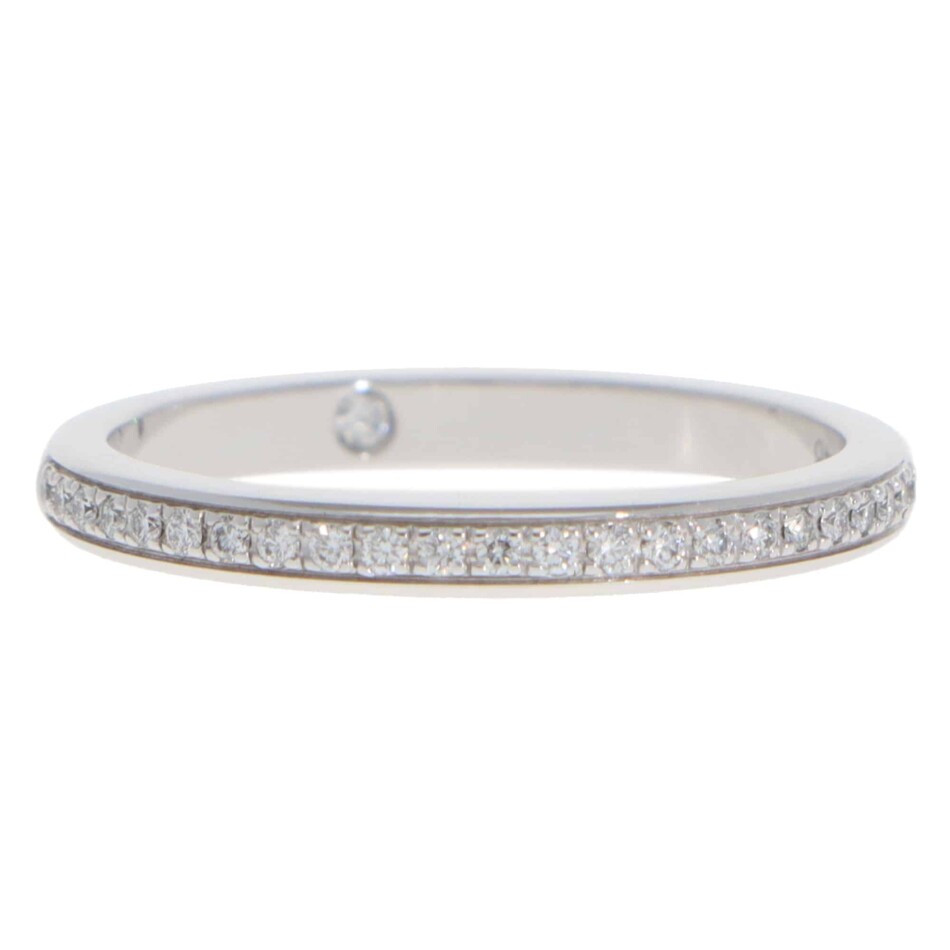 Vintage Bulgari Diamond Half Eternity Ring in White Gold