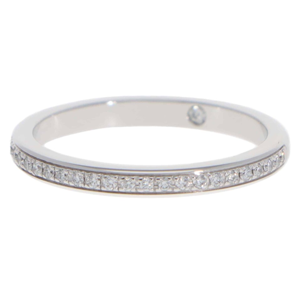 Vintage Bulgari Diamond Half Eternity Ring in White Gold