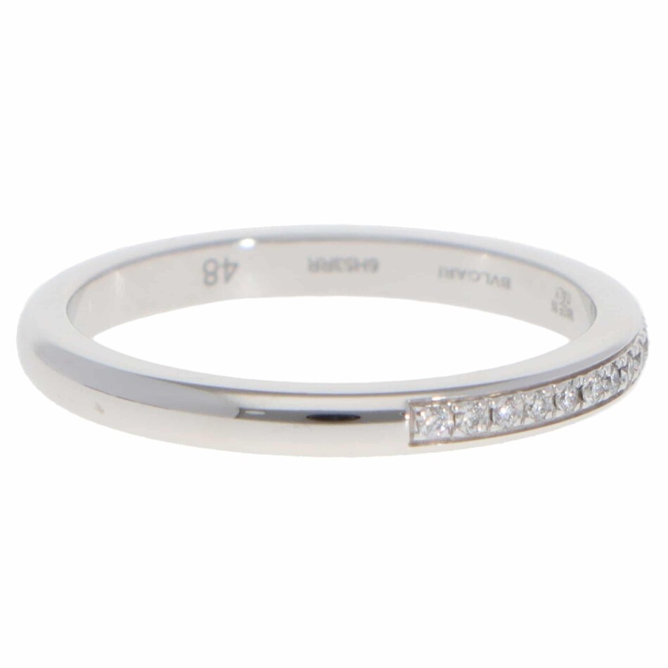 Vintage Bulgari Diamond Half Eternity Ring in White Gold