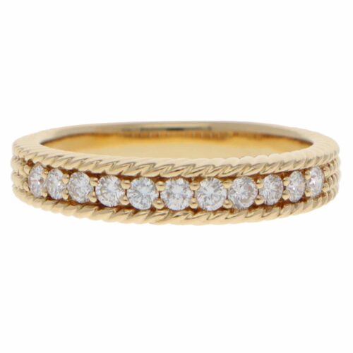 Vintage Nina Ricci Diamond Half Eternity Ring in Yellow Gold