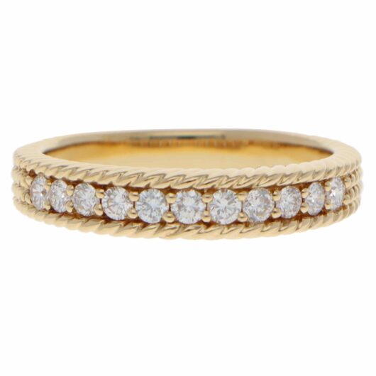 Vintage Nina Ricci Diamond Half Eternity Ring in Yellow Gold