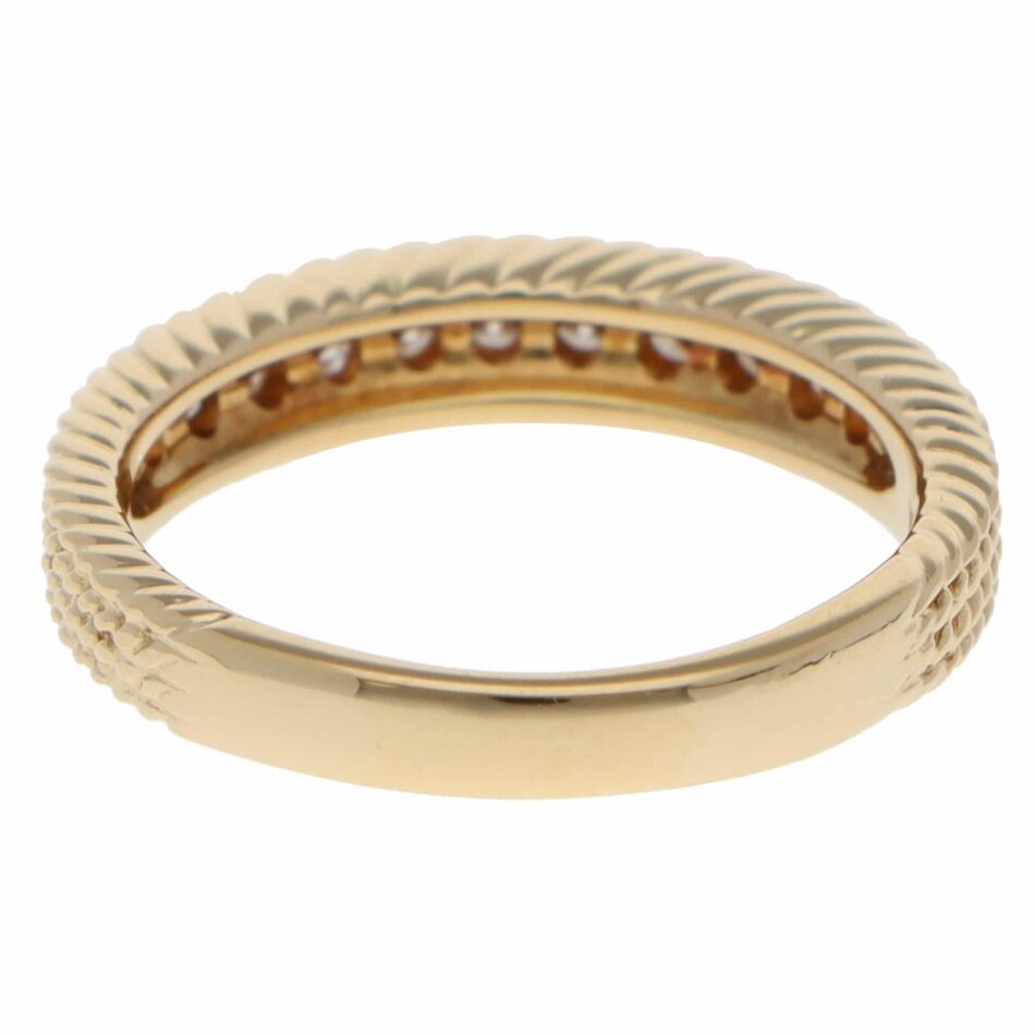 Vintage Nina Ricci Diamond Half Eternity Ring in Yellow Gold