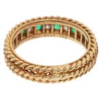 Vintage Christian Dior Emerald and Diamond Rope Ring