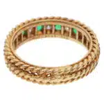 Vintage Christian Dior Emerald and Diamond Rope Ring