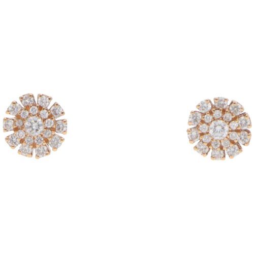Vintage Damiani Margherita Diamond Cluster Stud Earrings