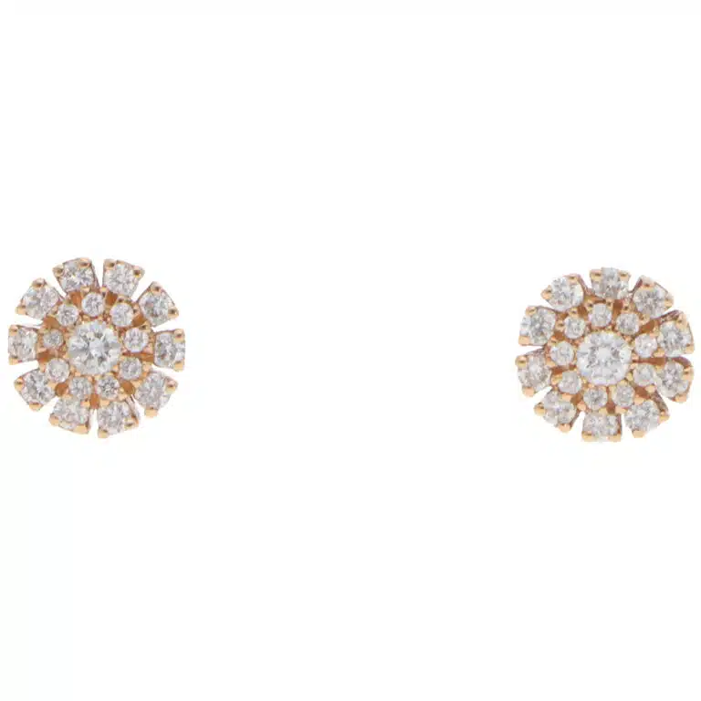 Vintage Damiani Margherita Diamond Cluster Stud Earrings