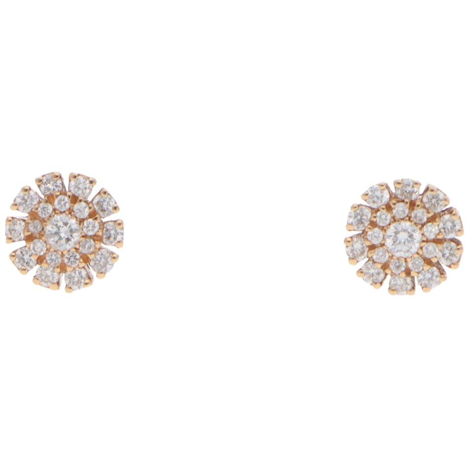 Vintage Damiani Margherita Diamond Cluster Stud Earrings