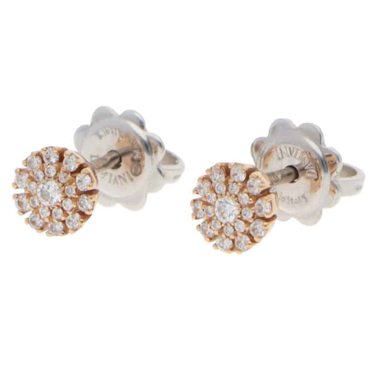 Vintage Damiani Margherita Diamond Cluster Stud Earrings