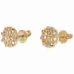 Vintage Tiffany & Co. Diamond Floral Earrings in Yellow Gold
