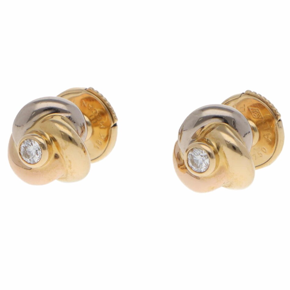Vintage Cartier Baby Trinity Diamond Stud Earrings