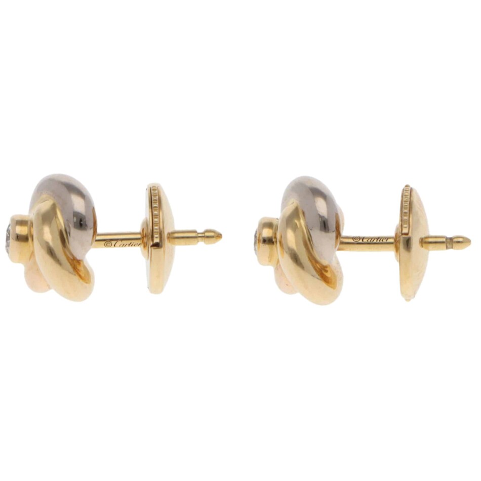 Vintage Cartier Baby Trinity Diamond Stud Earrings
