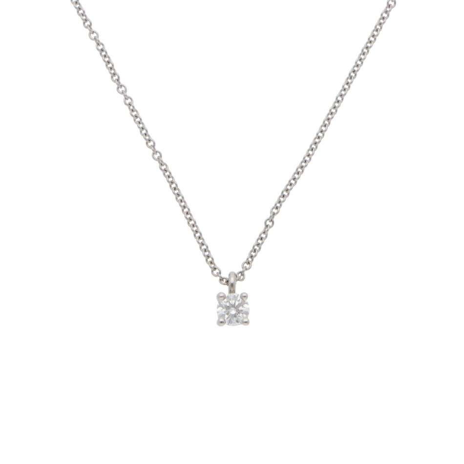 Vintage Tiffany & Co. Diamond Solitaire Necklace in Platinum