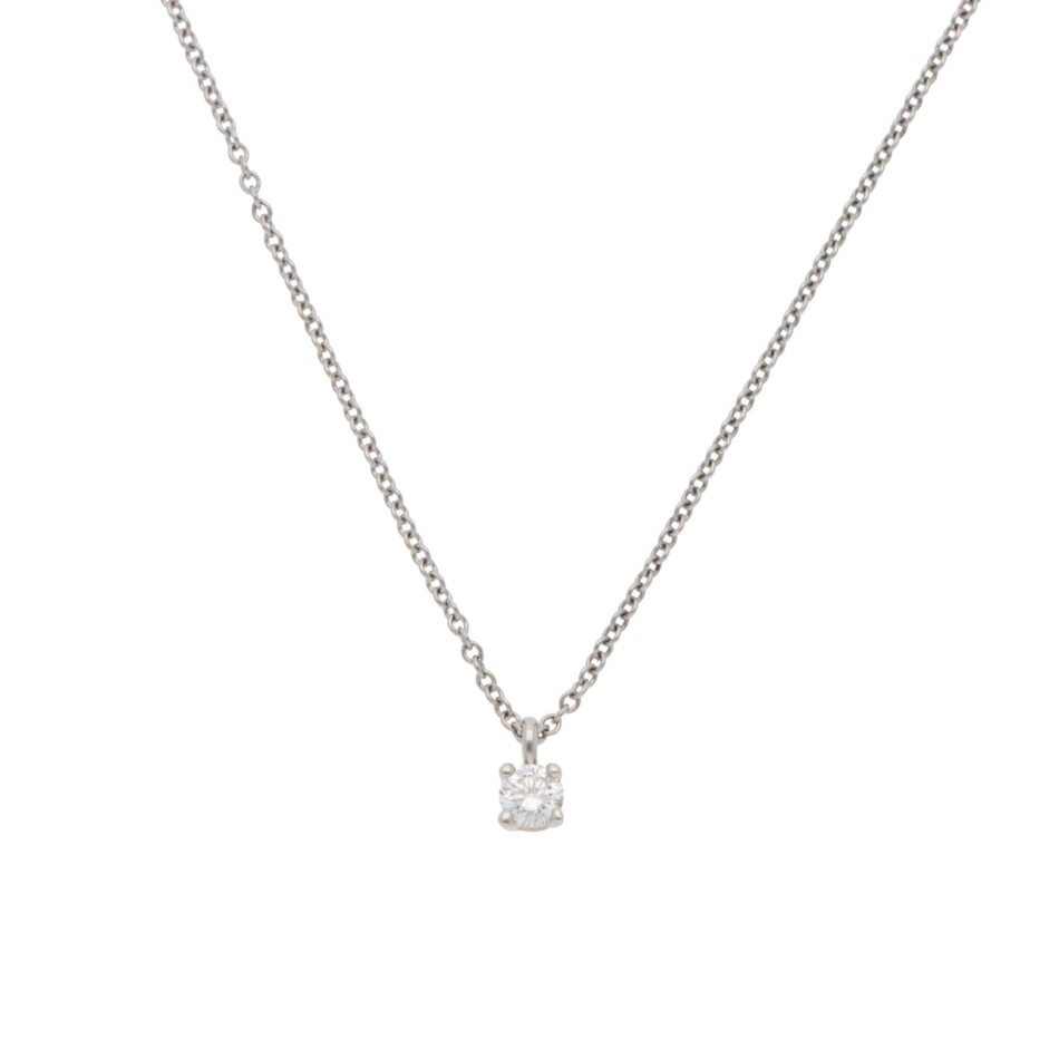 Vintage Tiffany & Co. Diamond Solitaire Necklace in Platinum