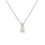 Vintage Tasaki Diamond Floral Pendant in Platinum