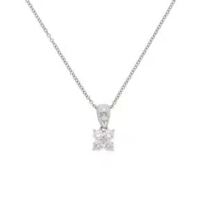 Vintage Tasaki Diamond Floral Pendant in Platinum