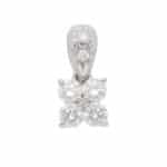 Vintage Tasaki Diamond Floral Pendant in Platinum
