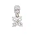 Vintage Tasaki Diamond Floral Pendant in Platinum