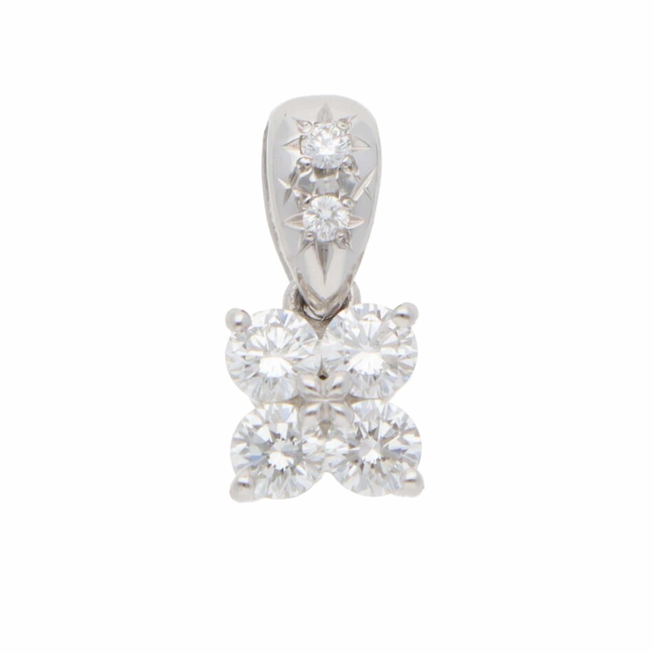 Vintage Tasaki Diamond Floral Pendant in Platinum