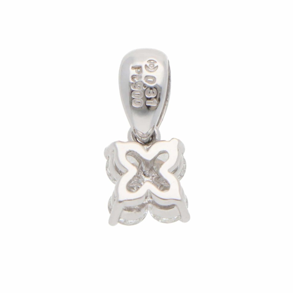 Vintage Tasaki Diamond Floral Pendant in Platinum