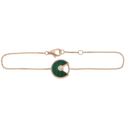 Vintage Amulette de Cartier XS Malachite and Diamond Bracelet