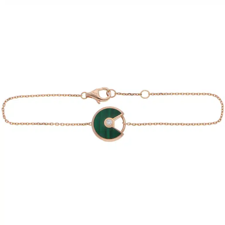Vintage Amulette de Cartier XS Malachite and Diamond Bracelet