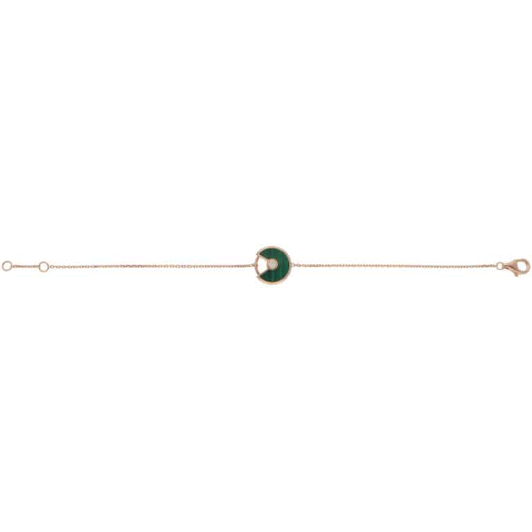 Vintage Amulette de Cartier XS Malachite and Diamond Bracelet