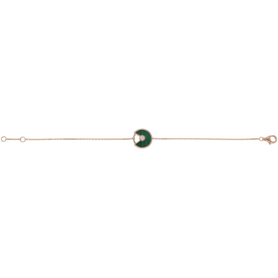 Vintage Amulette de Cartier XS Malachite and Diamond Bracelet