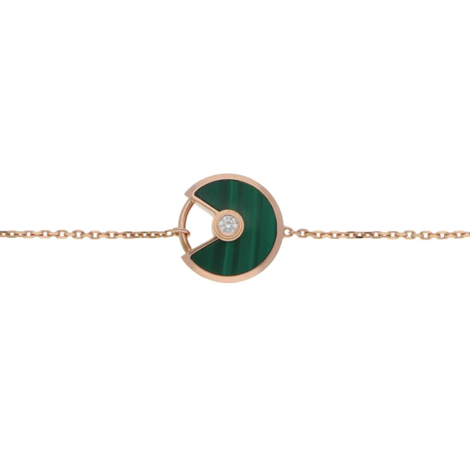 Vintage Amulette de Cartier XS Malachite and Diamond Bracelet