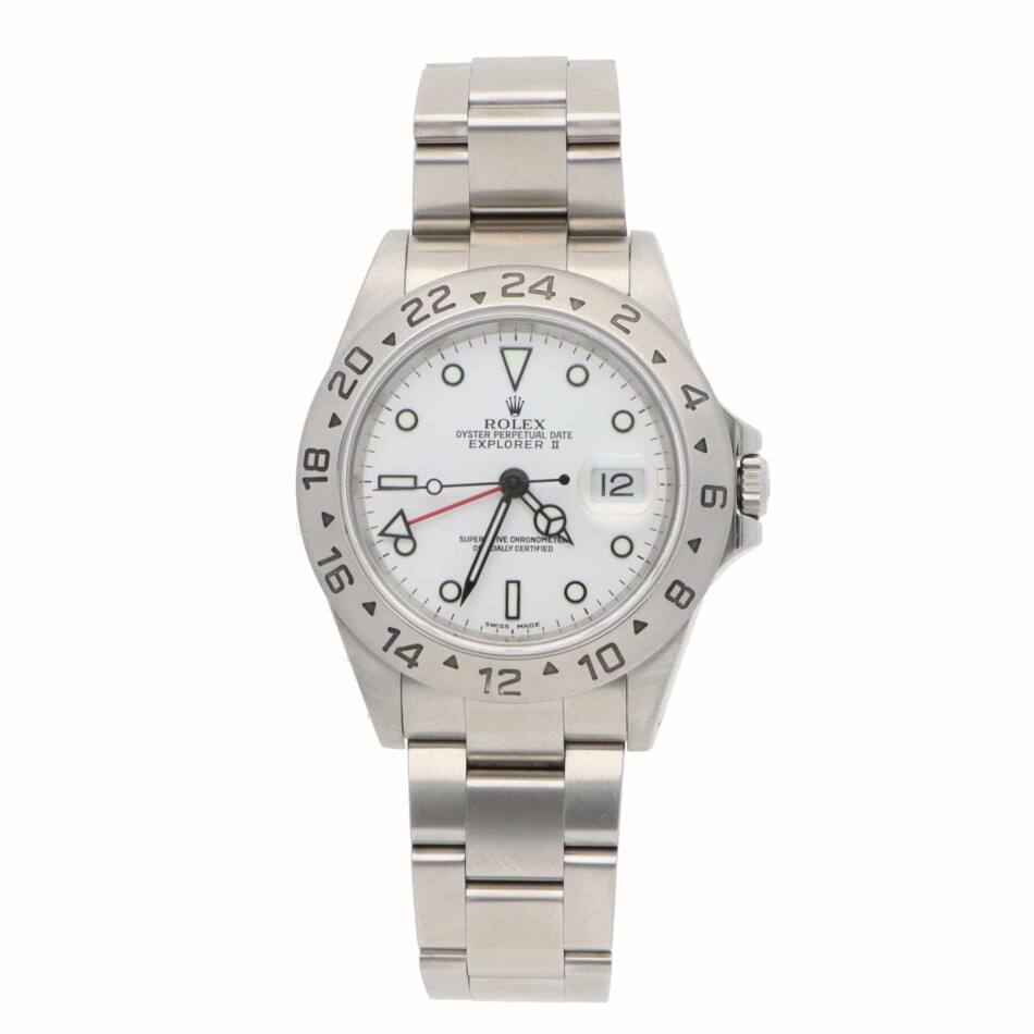 VIntage 2002 Rolex Explorer II Watch with Polar White Dial