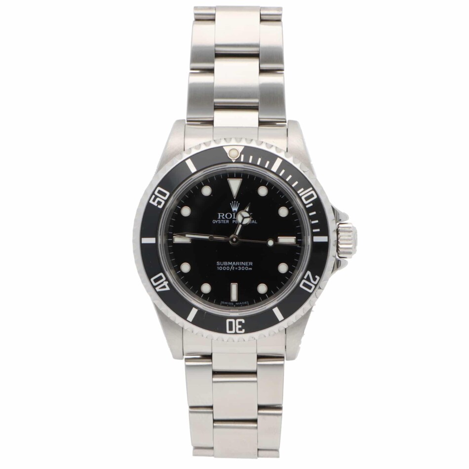 Vintage Rolex Submariner Watch with Black Gloss Dial