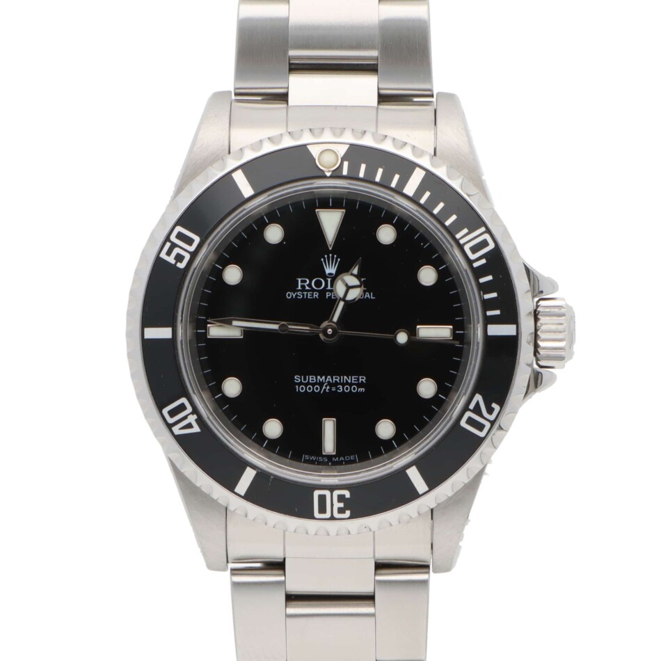 Vintage Rolex Submariner Watch with Black Gloss Dial