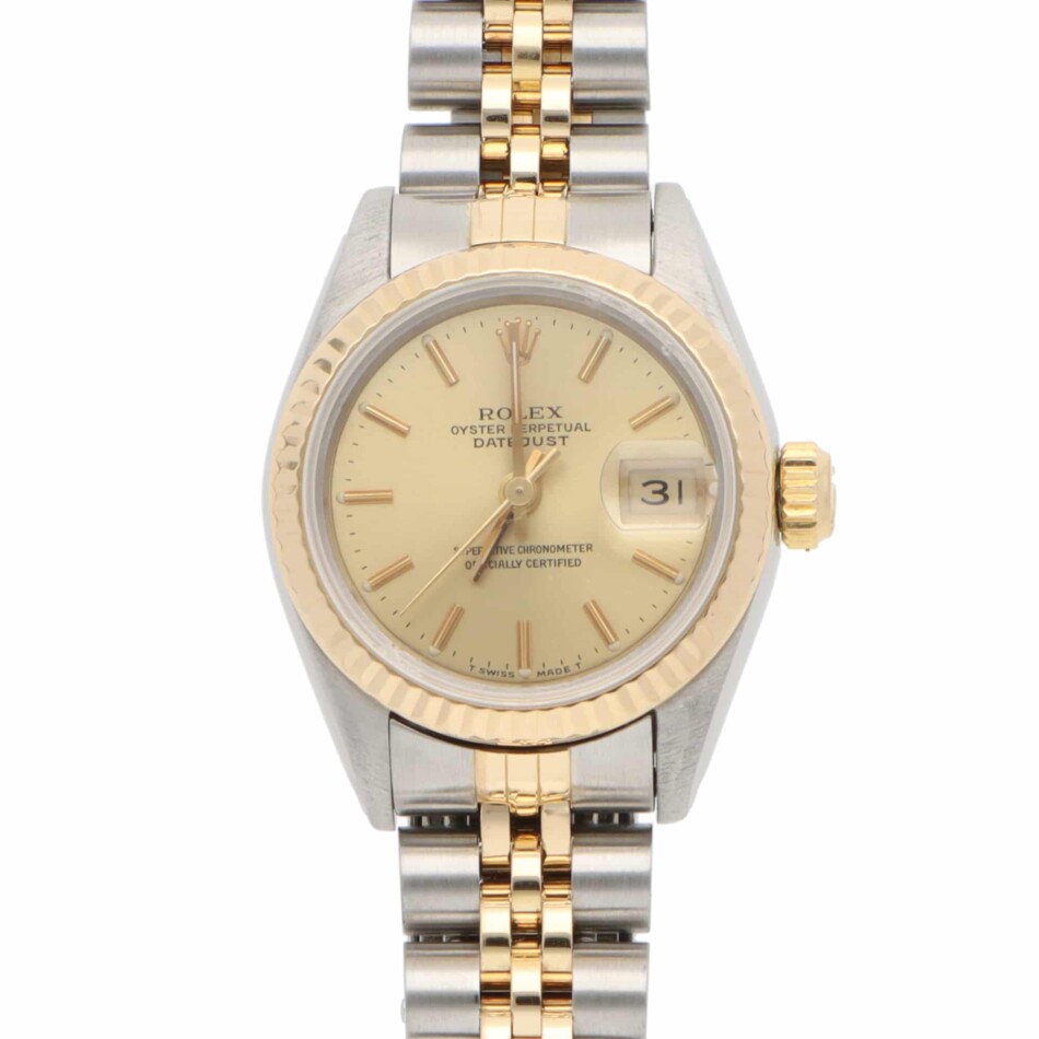 Vintage 1990 Rolex Oyster Datejust Wristwatch in Steel and Gold