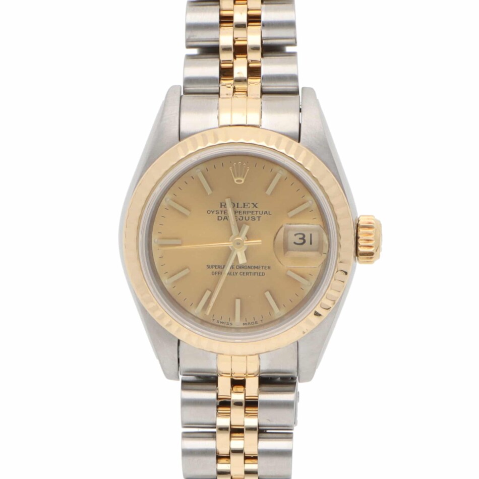 Vintage Rolex Datejust 26mm Steel and Yellow Gold Wristwatch