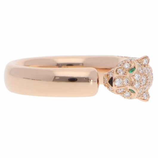Vintage Panthère de Cartier Diamond Ring in Rose Gold