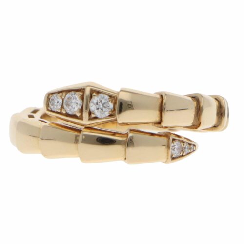 Vintage Bulgari Serpenti Viper Diamond Ring in Yellow Gold