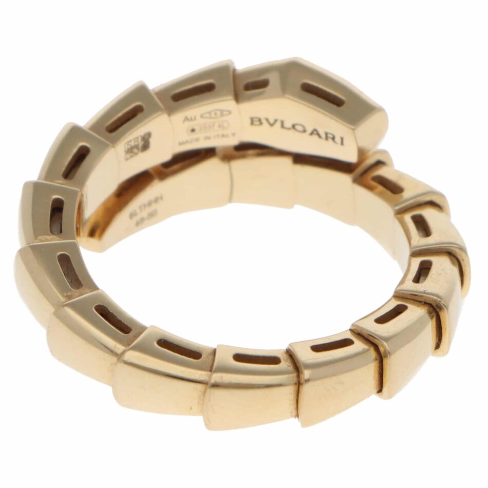Vintage Bulgari Serpenti Viper Diamond Ring in Yellow Gold