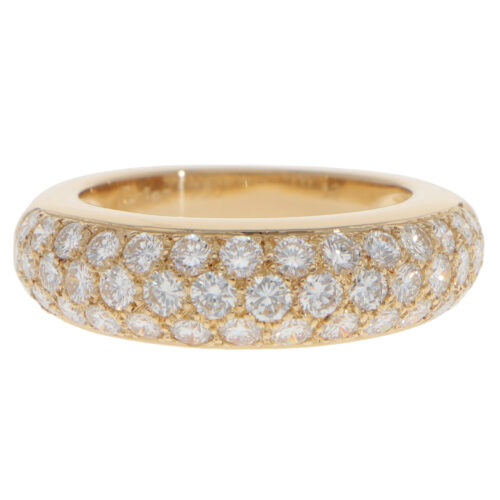 Vintage 1994 Cartier Mimi Pavé Diamond Ring in Yellow Gold