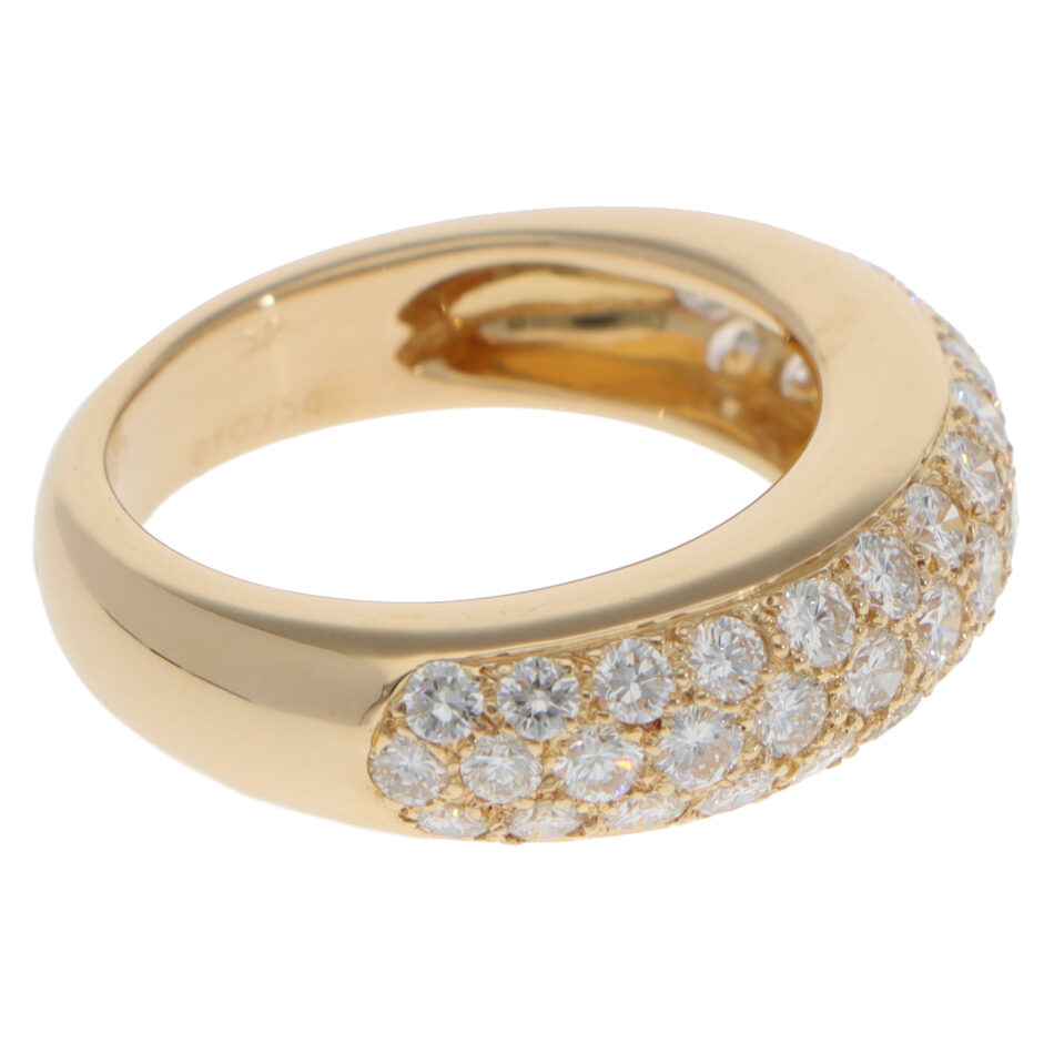 Vintage 1994 Cartier Mimi Pavé Diamond Ring in Yellow Gold