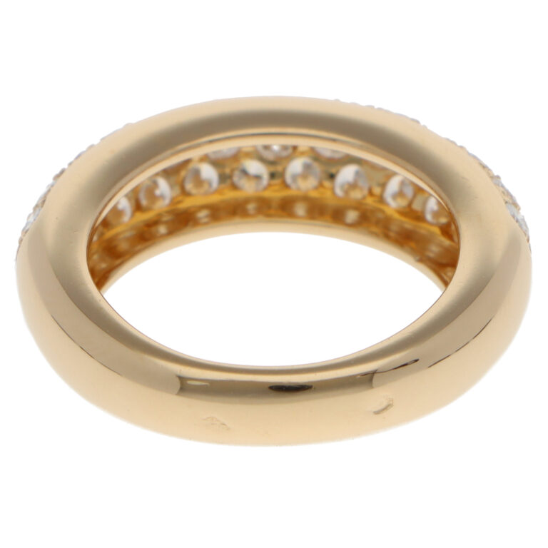 Vintage 1994 Cartier Mimi Pavé Diamond Ring in Yellow Gold